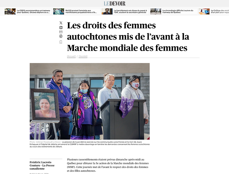 Capture d'écran d'un article
